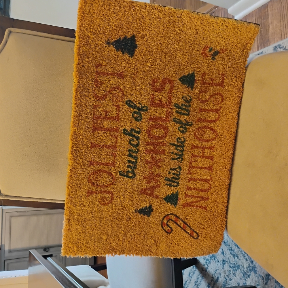 Orange and Green Holiday Door Mat Accents